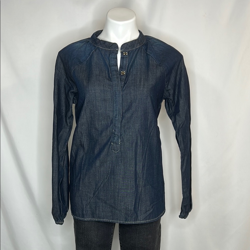 AG Adriano Goldschmied Denim Long Sleeve Top, Small